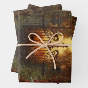 Haunted Castle Gate (by Ferdinand Knab) Wrapping Paper Sheet