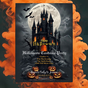 Haunted Castle Halloween Costume Party Invitation 