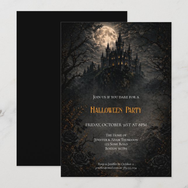 Haunted Castle Halloween Party invitation (Front/Back)