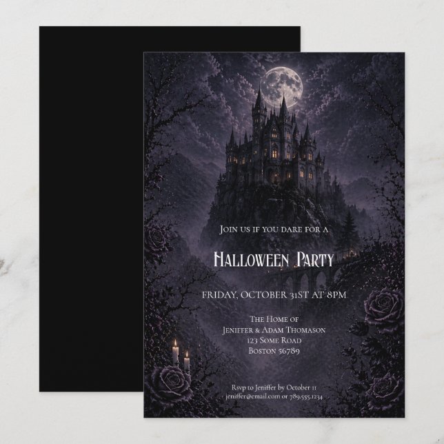 Haunted Castle Halloween Party invitation (Front/Back)