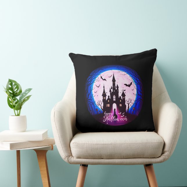 Haunted Castle Happy Halloween Creepy Cushion (Chair)