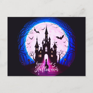 Haunted Castle Happy Halloween Creepy Holiday Postcard