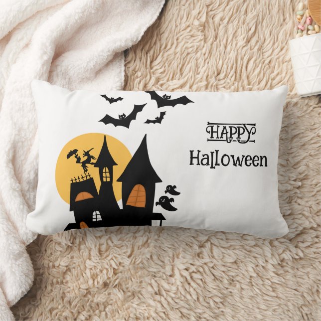 Haunted Castle , Scary Round Pillow (Blanket)