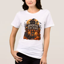 Haunted Cat Cafe Black Cat Halloween Spooky Vintag