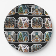 Haunted Christmas Party Plates - set 1