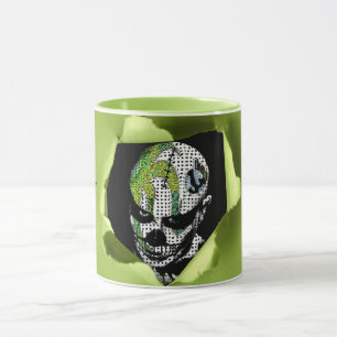 Haunted Clown Shown through Ripped Hole  Mug