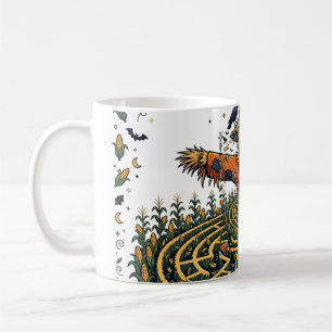 Haunted Corn Maze Scarecrow Spooky Fall Halloween Coffee Mug
