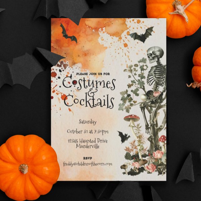 Haunted Costume and Cocktails Halloween Party Invitation (Creator Uploaded)