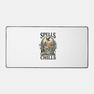 Haunted Cottage Halloween Shirt for Spooky Season_ Desk Mat
