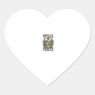 Haunted Cottage Halloween Shirt for Spooky Season_ Heart Sticker