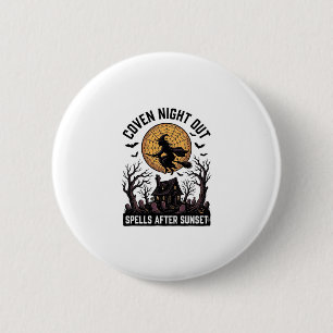 Haunted Coven Shirt Vintage Witch House Halloween 6 Cm Round Badge