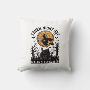 Haunted Coven Shirt Vintage Witch House Halloween  Cushion