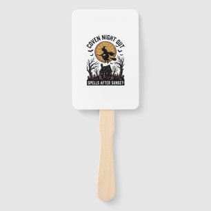 Haunted Coven Shirt Vintage Witch House Halloween Hand Fan