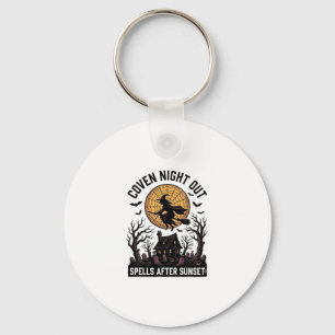 Haunted Coven Shirt Vintage Witch House Halloween  Key Ring