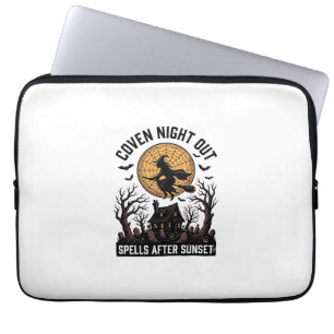 Haunted Coven Shirt Vintage Witch House Halloween Laptop Sleeve