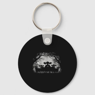 Haunted Cows Forest Black Cattle With Big Eyes Hal Key Ring