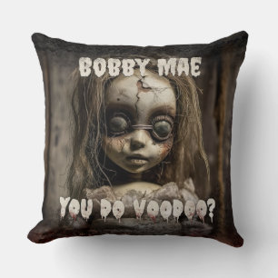 Haunted Doll 80s Horror Movie Demon Possessed Cushion