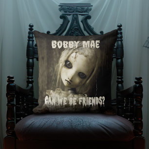 Haunted Doll 80s Horror Movie Demon Possessed Cushion