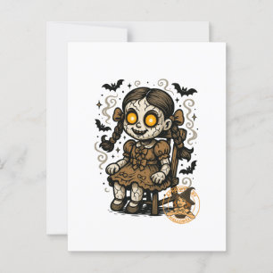 Haunted Doll – Halloween Cartoon Postcard