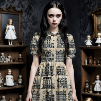 Haunted Doll Houses Fabric