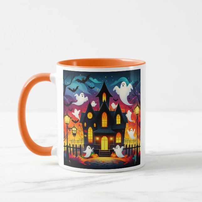 Haunted Fantomatic House - Halloween Scene Mug (Left)