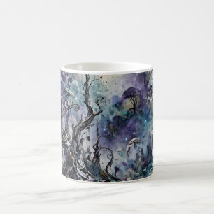 Haunted Forest Mystical Surreal Trees Mushrooms Coffee Mug