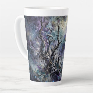 Haunted Forest Mystical Surreal Trees Mushrooms Latte Mug