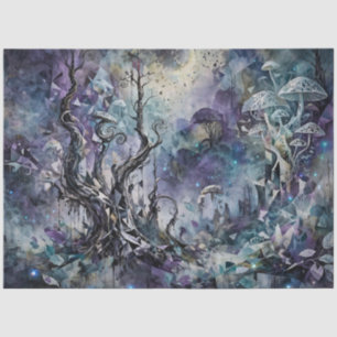 Haunted Forest Mystical Surreal Trees Mushrooms Tissue Paper