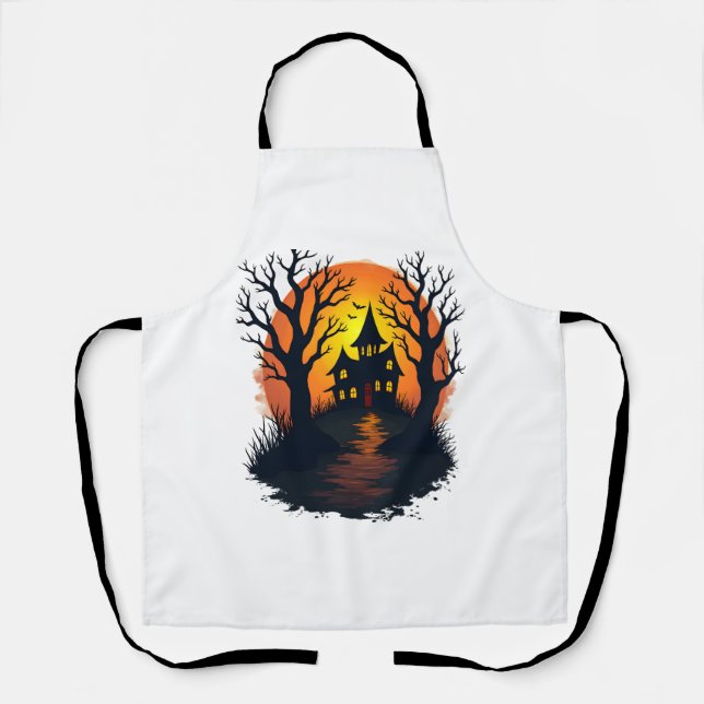 Haunted Forest – Spooky Halloween Nature Tee Apron (Front)