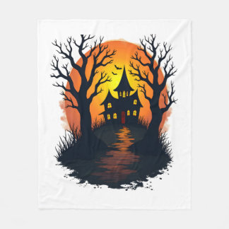 Haunted Forest � Spooky Halloween Nature Tee Fleece Blanket