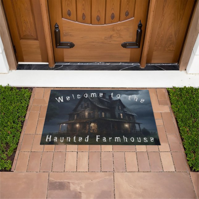 Haunted Framhouse Welcome Mat (Outdoor)