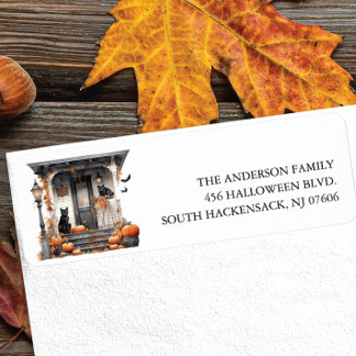 Haunted Front Porch Return Address Label