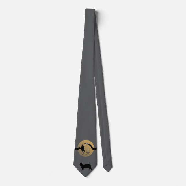 Haunted Full Moon Neck Tie (Front)