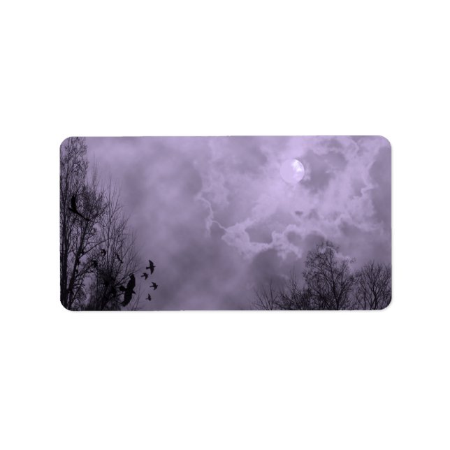 Haunted Full Moon Purple Mist Label Template (Front)