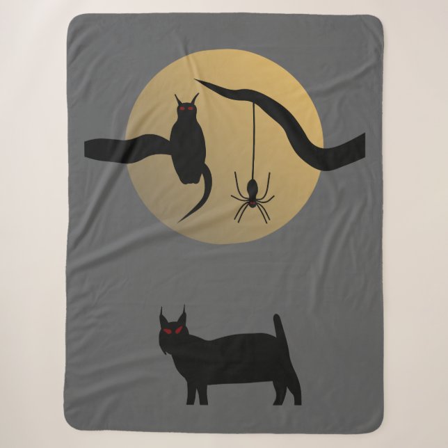 Haunted Full Moon Sherpa Blanket (Front)
