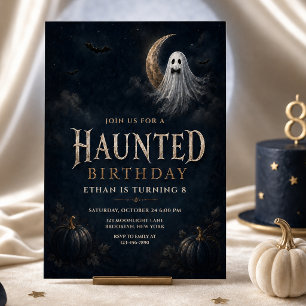 Haunted Ghost Boy Halloween Birthday Invitation