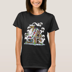 Haunted Gingerbread House Halloween Candy Ghosts T-Shirt