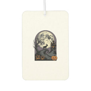 Haunted Goat Moon Vintage Halloween Silhouette Art Car Air Freshener