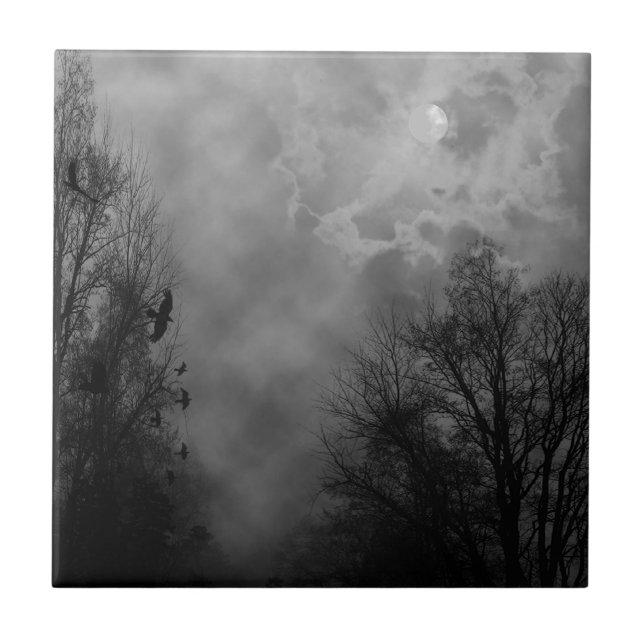 Haunted Gothic Sky Ceramic Tile (Front)