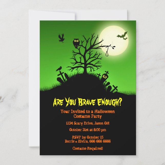 Haunted Grave Yard Halloween Party Invitation (Front)