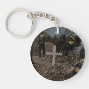 Haunted Graveyard in Tombstone Key Ring