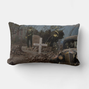 Haunted Graveyard in Tombstone Lumbar Cushion