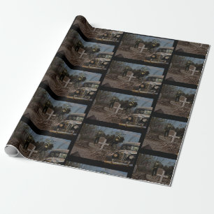 Haunted Graveyard in Tombstone Wrapping Paper