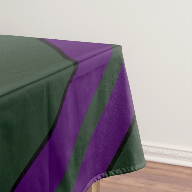 Haunted Green and Purple with Pin Striped Tablecloth (In Situ)