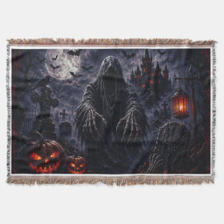 Haunted Grim Reaper Halloween Throw Blanket – Goth