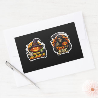 💀🎃 Haunted Grim Reaper – Terrifying Halloween Ni Rectangular Sticker