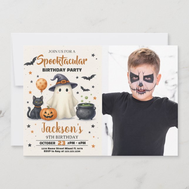 Haunted Halloween Birthday Invitation (Front)
