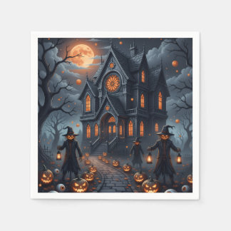 Haunted Halloween castle Napkin