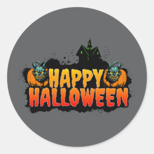 Haunted Halloween Classic Round Sticker
