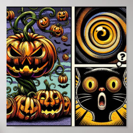Haunted Halloween: Comic Book Pumpkin Patch Poster
